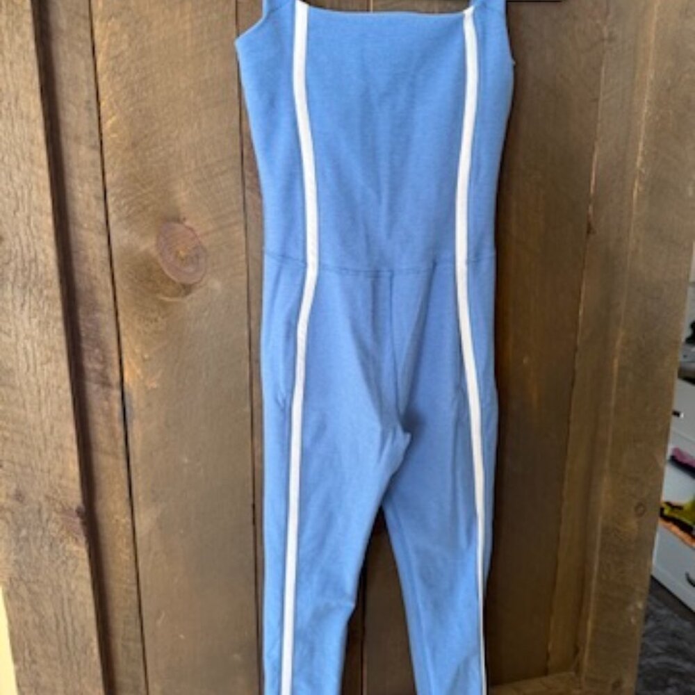 Beyond Yoga New Moves Midi Jumpsuit Skye Blue Heather
